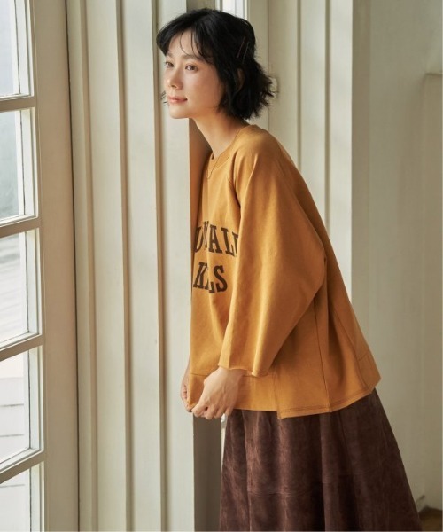 LBC(エルビーシー)の「ミニ裏毛切り替え七分袖プルオーバー(Tシャツ/カットソー・レディース・グレー/マスタード/チャコール・M/L)」の6枚目の写真