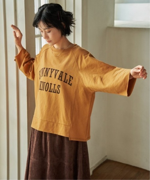 LBC(エルビーシー)の「ミニ裏毛切り替え七分袖プルオーバー(Tシャツ/カットソー・レディース・グレー/マスタード/チャコール・M/L)」の12枚目の写真