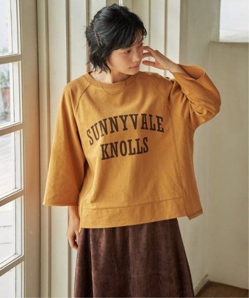 LBC(エルビーシー)の「ミニ裏毛切り替え七分袖プルオーバー(Tシャツ/カットソー・レディース・グレー/マスタード/チャコール・M/L)」の8枚目の写真