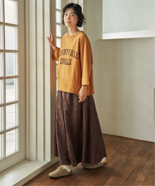 LBC(エルビーシー)の「ミニ裏毛切り替え七分袖プルオーバー(Tシャツ/カットソー・レディース・グレー/マスタード/チャコール・M/L)」の21枚目の写真