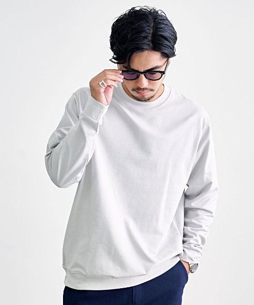 SILVER BULLET(シルバーバレット)の「『SILVER BULLET SELECT AC/シルバーバレットセレクト』CVCスムースリブ付き長袖Tシャツ(Tシャツ/カットソー・メンズ・グレー/オフホワイト/ブラック/グレイッシュベージュ/チャコールグレー・M/L/LL)」の4枚目の写真