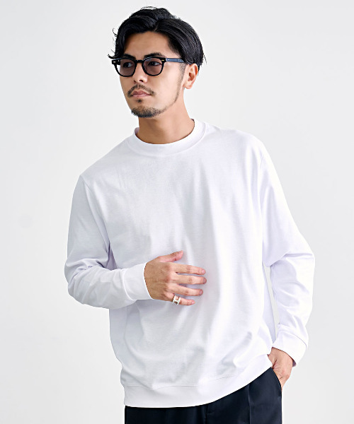 SILVER BULLET(シルバーバレット)の「『SILVER BULLET SELECT AC/シルバーバレットセレクト』CVCスムースリブ付き長袖Tシャツ(Tシャツ/カットソー・メンズ・グレー/オフホワイト/ブラック/グレイッシュベージュ/チャコールグレー・M/L/LL)」の2枚目の写真