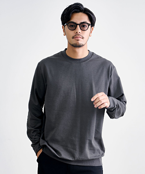 SILVER BULLET(シルバーバレット)の「『SILVER BULLET SELECT AC/シルバーバレットセレクト』CVCスムースリブ付き長袖Tシャツ(Tシャツ/カットソー・メンズ・グレー/オフホワイト/ブラック/グレイッシュベージュ/チャコールグレー・M/L/LL)」の3枚目の写真