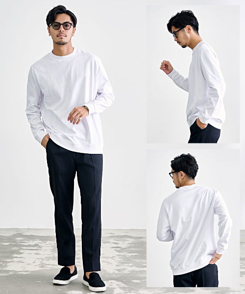 SILVER BULLET(シルバーバレット)の「『SILVER BULLET SELECT AC/シルバーバレットセレクト』CVCスムースリブ付き長袖Tシャツ(Tシャツ/カットソー・メンズ・グレー/オフホワイト/ブラック/グレイッシュベージュ/チャコールグレー・M/L/LL)」の6枚目の写真