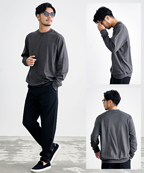 SILVER BULLET(シルバーバレット)の「『SILVER BULLET SELECT AC/シルバーバレットセレクト』CVCスムースリブ付き長袖Tシャツ(Tシャツ/カットソー・メンズ・グレー/オフホワイト/ブラック/グレイッシュベージュ/チャコールグレー・M/L/LL)」の7枚目の写真