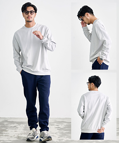 SILVER BULLET(シルバーバレット)の「『SILVER BULLET SELECT AC/シルバーバレットセレクト』CVCスムースリブ付き長袖Tシャツ(Tシャツ/カットソー・メンズ・グレー/オフホワイト/ブラック/グレイッシュベージュ/チャコールグレー・M/L/LL)」の9枚目の写真