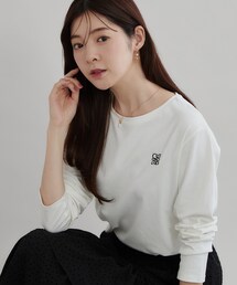 猫プリント／ロゴ刺繍アソートロンT