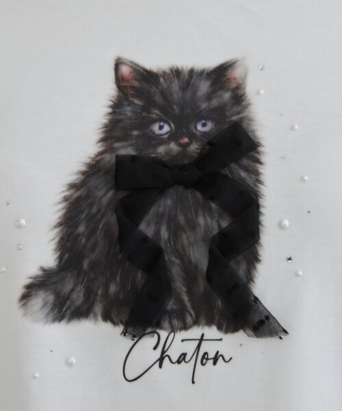 couture brooch(クチュールブローチ)の「猫プリント/ロゴ刺繍アソートロンT(Tシャツ/カットソー・レディース・ホワイト系3/ホワイト系7・36/42/40/38)」の13枚目の写真