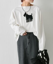 わんちゃんフリンジロングTシャツ【SUM1 STYLE】