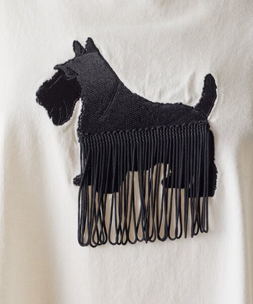 ear PAPILLONNER(イアパピヨネ)の「わんちゃんフリンジロングTシャツ【SUM1 STYLE】(Tシャツ/カットソー・レディース・ホワイト・FREE)」の10枚目の写真