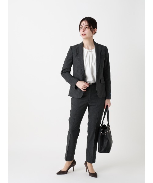 SUIT SQUARE(スーツスクエア)の「ジャケット/Carreman/ウォッシャブル/ストレッチ/無地(テーラードジャケット・レディース・グレー・40/38/36/42)」の10枚目の写真
