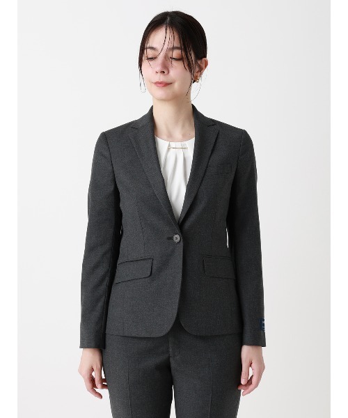 SUIT SQUARE(スーツスクエア)の「ジャケット/Carreman/ウォッシャブル/ストレッチ/無地(テーラードジャケット・レディース・グレー・40/38/36/42)」の2枚目の写真