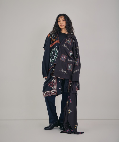 LEIN(リーン)の「【MEN , WOMEN】オーナメント刺繍スラブレーヨンシャツ(シャツ/ブラウス・レディース・オフホワイト/ブラック・FREE)」の15枚目の写真