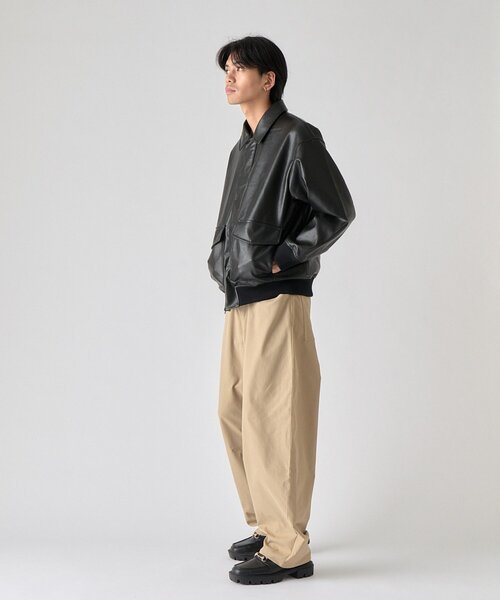 goocy(グーシー)の「【BHPC】フェイクレザーA2ジャケット(ブルゾン・メンズ・ブラウン/ブラック・LARGE/MEDIUM)」の4枚目の写真