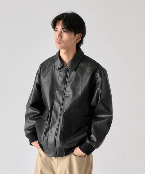 goocy(グーシー)の「【BHPC】フェイクレザーA2ジャケット(ブルゾン・メンズ・ブラウン/ブラック・LARGE/MEDIUM)」の8枚目の写真