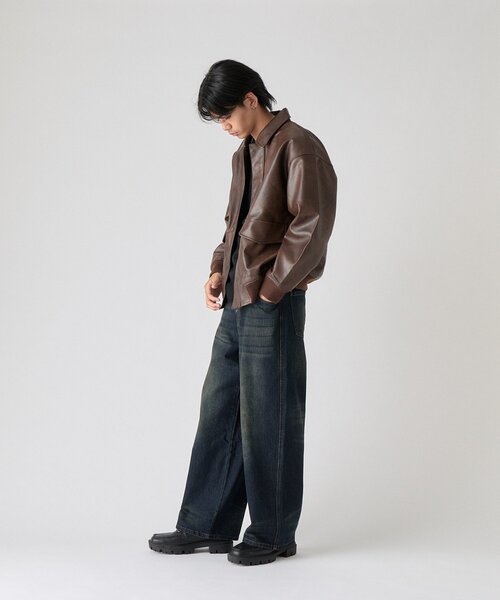 goocy(グーシー)の「【BHPC】フェイクレザーA2ジャケット(ブルゾン・メンズ・ブラウン/ブラック・LARGE/MEDIUM)」の14枚目の写真