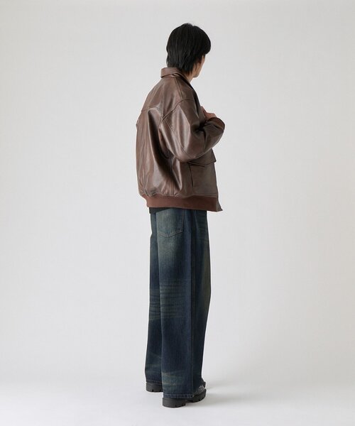 goocy(グーシー)の「【BHPC】フェイクレザーA2ジャケット(ブルゾン・メンズ・ブラウン/ブラック・LARGE/MEDIUM)」の16枚目の写真