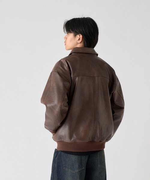 goocy(グーシー)の「【BHPC】フェイクレザーA2ジャケット(ブルゾン・メンズ・ブラウン/ブラック・LARGE/MEDIUM)」の19枚目の写真