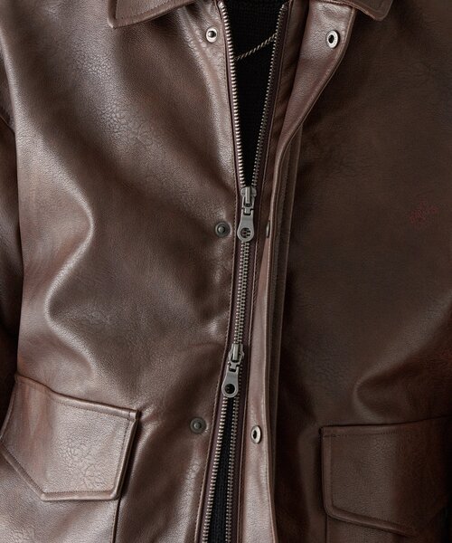 goocy(グーシー)の「【BHPC】フェイクレザーA2ジャケット(ブルゾン・メンズ・ブラウン/ブラック・LARGE/MEDIUM)」の22枚目の写真