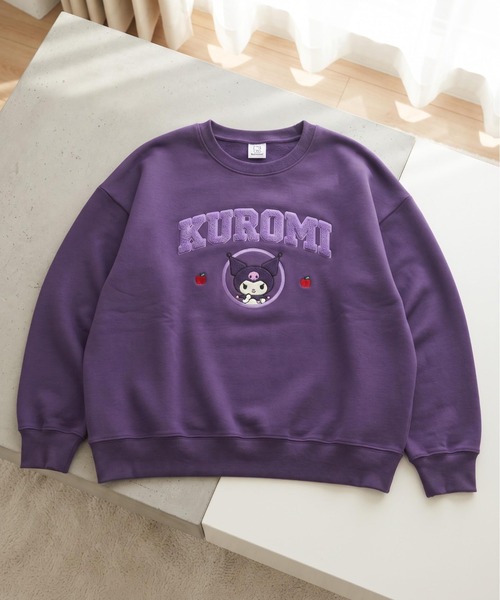 sanrio(サンリオ)の「【SANRIO/サンリオ】キャラクターサガラ刺繍裏起毛クルーネックスウェットトレーナー(WIDE)(スウェット・レディース・パープル/グリーン/クリーム/スミクロ・LARGE/MEDIUM)」の4枚目の写真