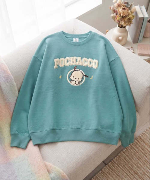 sanrio(サンリオ)の「【SANRIO/サンリオ】キャラクターサガラ刺繍裏起毛クルーネックスウェットトレーナー(WIDE)(スウェット・レディース・パープル/グリーン/クリーム/スミクロ・LARGE/MEDIUM)」の3枚目の写真