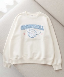 【SANRIO/サンリオ】キャラクターサガラ刺繍裏起毛クルーネックスウェットトレーナー(WIDE)