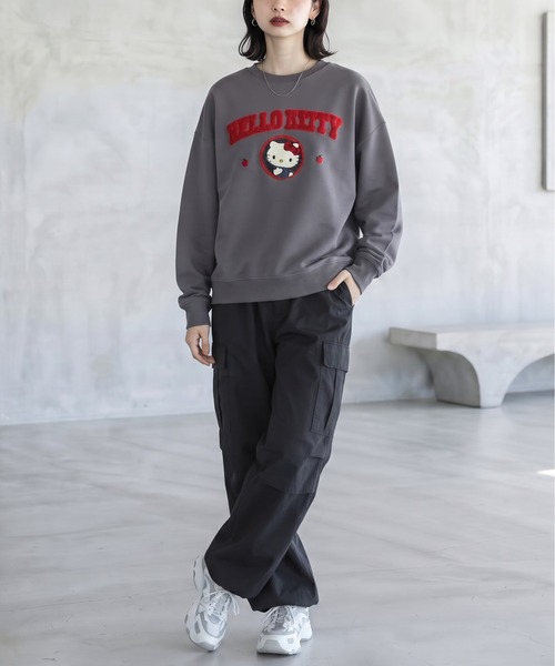 sanrio(サンリオ)の「【SANRIO/サンリオ】キャラクターサガラ刺繍裏起毛クルーネックスウェットトレーナー(WIDE)(スウェット・レディース・パープル/グリーン/クリーム/スミクロ・LARGE/MEDIUM)」の18枚目の写真