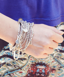 チャイハネ | 【チャイハネ】メタルビーズ10本SETブレスレット(ブレスレット)