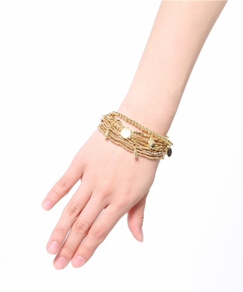 チャイハネ(チャイハネ)の「【チャイハネ】メタルビーズ10本SETブレスレット(ブレスレット・レディース・シルバー/ゴールド・FREE)」の6枚目の写真