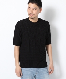 GLOBAL WORK | クレイジーフィッシャーマン半袖/709826(ニット/セーター)