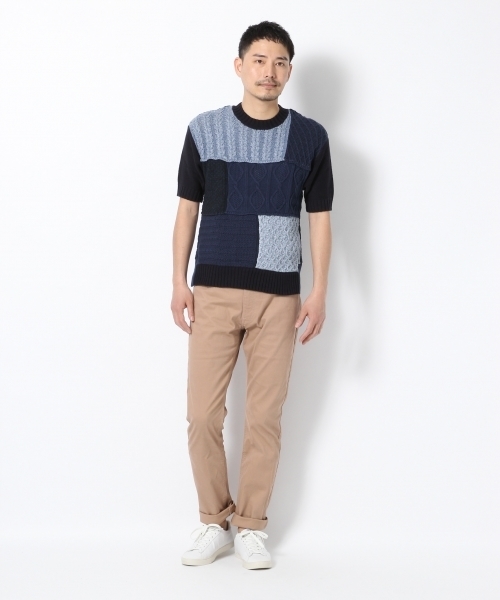 GLOBAL WORK（グローバルワーク）の「クレイジーフィッシャーマン半袖/709826（ニット/セーター・メンズ・ブラック/ネイビー/ホワイト・X-LARGE/MEDIUM/SMALL/LARGE）」の8枚目の写真