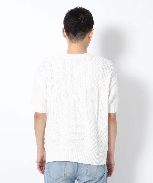 GLOBAL WORK（グローバルワーク）の「クレイジーフィッシャーマン半袖/709826（ニット/セーター・メンズ・ブラック/ネイビー/ホワイト・X-LARGE/MEDIUM/SMALL/LARGE）」の14枚目の写真