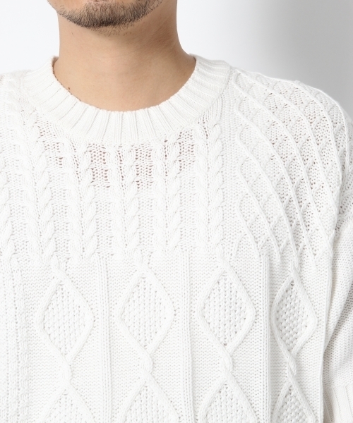 GLOBAL WORK（グローバルワーク）の「クレイジーフィッシャーマン半袖/709826（ニット/セーター・メンズ・ブラック/ネイビー/ホワイト・X-LARGE/MEDIUM/SMALL/LARGE）」の15枚目の写真