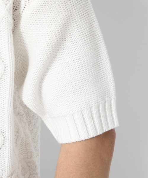 GLOBAL WORK（グローバルワーク）の「クレイジーフィッシャーマン半袖/709826（ニット/セーター・メンズ・ブラック/ネイビー/ホワイト・X-LARGE/MEDIUM/SMALL/LARGE）」の5枚目の写真