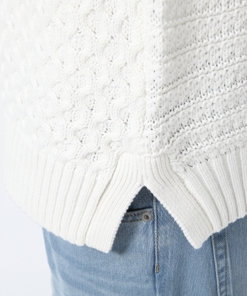 GLOBAL WORK（グローバルワーク）の「クレイジーフィッシャーマン半袖/709826（ニット/セーター・メンズ・ブラック/ネイビー/ホワイト・X-LARGE/MEDIUM/SMALL/LARGE）」の6枚目の写真