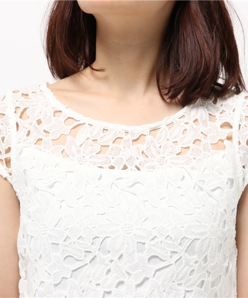 LILIDIA（リリディア）の「ケミカルレースTOP（Tシャツ/カットソー・レディース・アイボリー/ブラック/オレンジ系その他・FREE）」の8枚目の写真