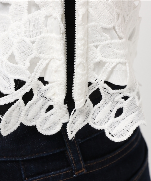 LILIDIA（リリディア）の「ケミカルレースTOP（Tシャツ/カットソー・レディース・アイボリー/ブラック/オレンジ系その他・FREE）」の11枚目の写真