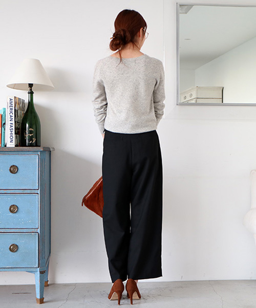 N.（N. Natural Beauty Basic）（エヌエヌナチュラルビューティーベーシック）の「ベルトタックパンツ（その他パンツ・レディース・グレー/ブラック/ブラウン・MEDIUM/SMALL）」の14枚目の写真