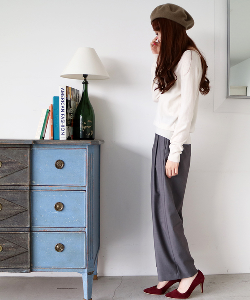 N.（N. Natural Beauty Basic）（エヌエヌナチュラルビューティーベーシック）の「ベルトタックパンツ（その他パンツ・レディース・グレー/ブラック/ブラウン・MEDIUM/SMALL）」の17枚目の写真