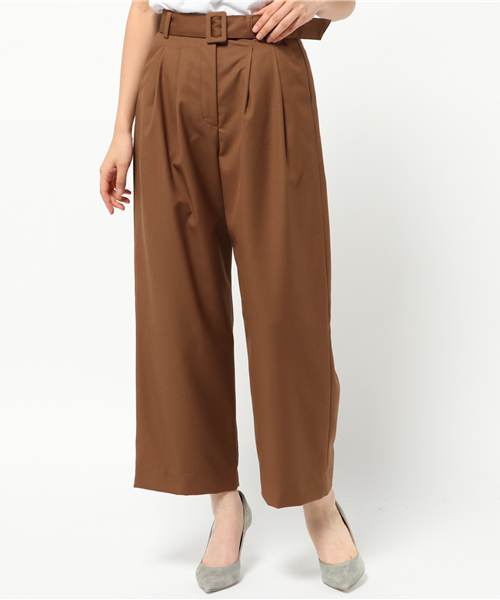 N.（N. Natural Beauty Basic）（エヌエヌナチュラルビューティーベーシック）の「ベルトタックパンツ（その他パンツ・レディース・グレー/ブラック/ブラウン・MEDIUM/SMALL）」の9枚目の写真