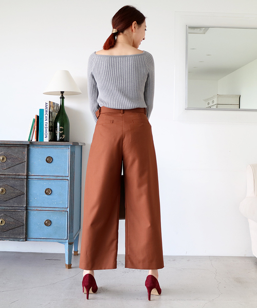 N.（N. Natural Beauty Basic）（エヌエヌナチュラルビューティーベーシック）の「ベルトタックパンツ（その他パンツ・レディース・グレー/ブラック/ブラウン・MEDIUM/SMALL）」の12枚目の写真