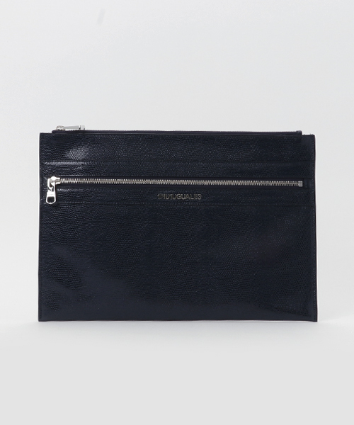 1PIU1UGUALE3 RELAX(ウノピゥウノウグァーレトレ)リザード型押レザークラッチバッグ MADE IN ITALY