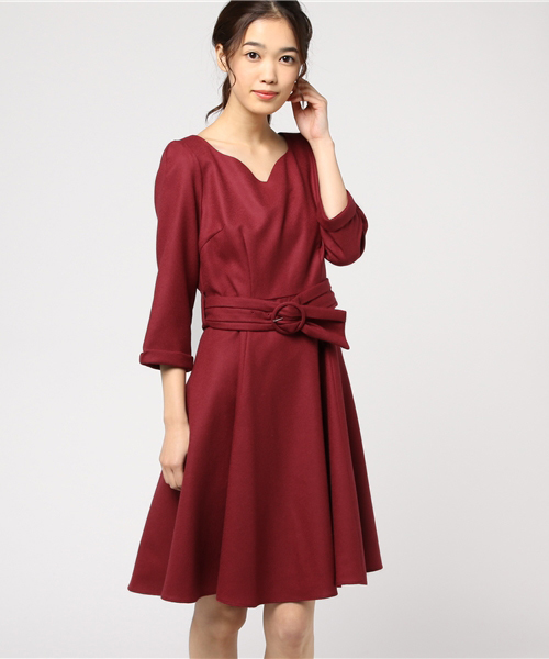 Apuweiser Riche アプワイザーリッシェ の ベルト付裾フレアワンピース ワンピース Wear
