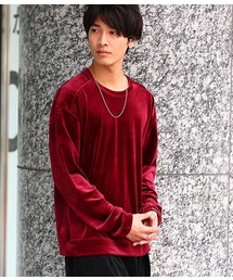 JUNRED | ベロアクルーネックプルオーバー(Tシャツ/カットソー)