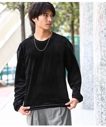 JUNRED | ベロアクルーネックプルオーバーカットソー(Tシャツ/カットソー)