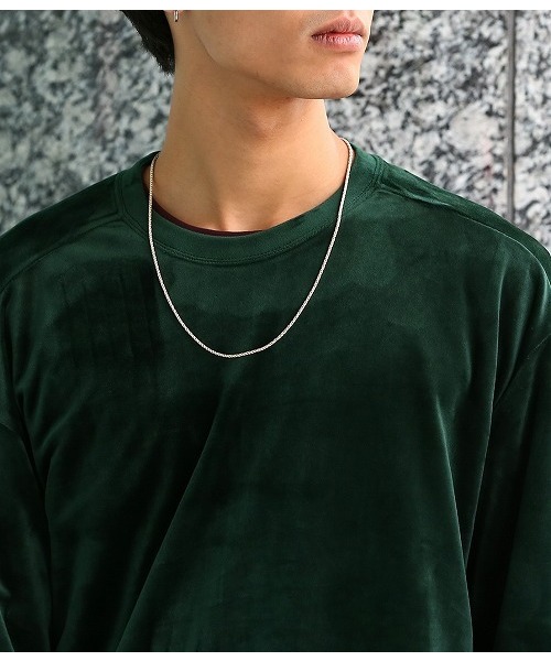 JUNRED（ジュンレッド）の「ベロアクルーネックプルオーバーカットソー（Tシャツ/カットソー・メンズ・ブラック/ネイビー/グリーン/ワイン/ブルー系その他5/グレー/ブルー系その他6/オレンジ/ブルー系その他4・S/M/L）」の13枚目の写真