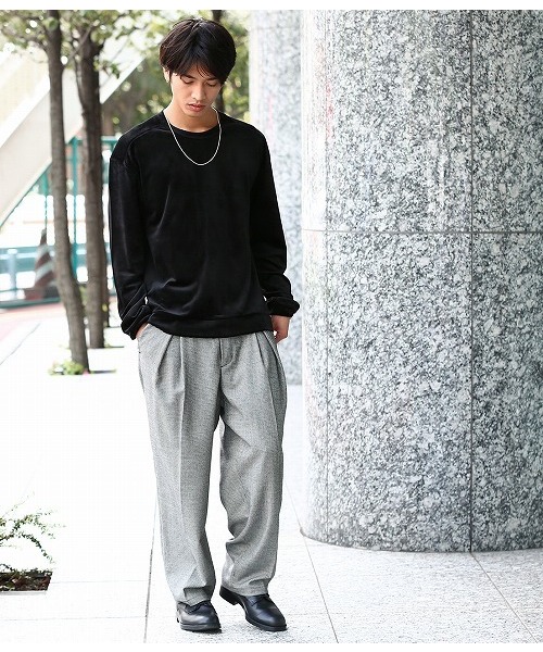 JUNRED（ジュンレッド）の「ベロアクルーネックプルオーバーカットソー（Tシャツ/カットソー・メンズ・ブラック/ネイビー/グリーン/ワイン/ブルー系その他5/グレー/ブルー系その他6/オレンジ/ブルー系その他4・S/M/L）」の16枚目の写真