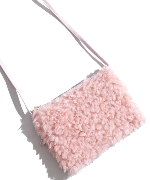 WEGO（ウィゴー）の「WEGO/プチプラプードルファーミニショルダーバッグ（ショルダーバッグ・レディース・ブラック/グレー/ライトピンク/アイボリー/ブラウン・FREE）」の5枚目の写真