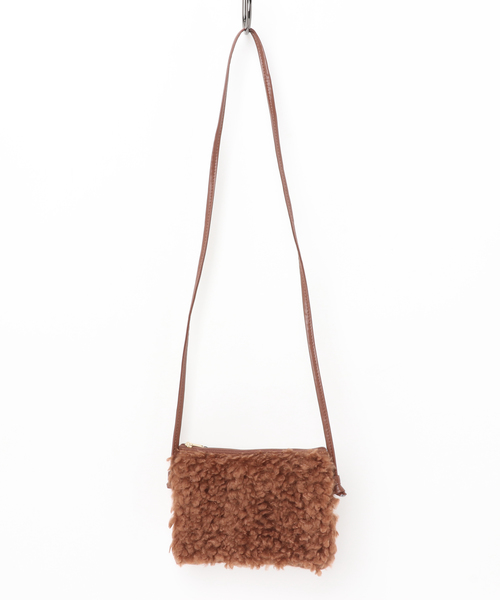 WEGO（ウィゴー）の「WEGO/プチプラプードルファーミニショルダーバッグ（ショルダーバッグ・レディース・ブラック/グレー/ライトピンク/アイボリー/ブラウン・FREE）」の12枚目の写真