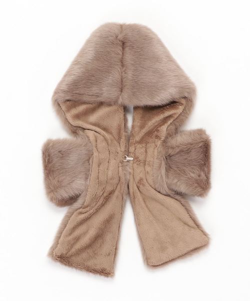 Casselini(キャセリーニ)の「リボンティペット(マフラー・レディース・グレー/アイボリー・FREE)」の3枚目の写真